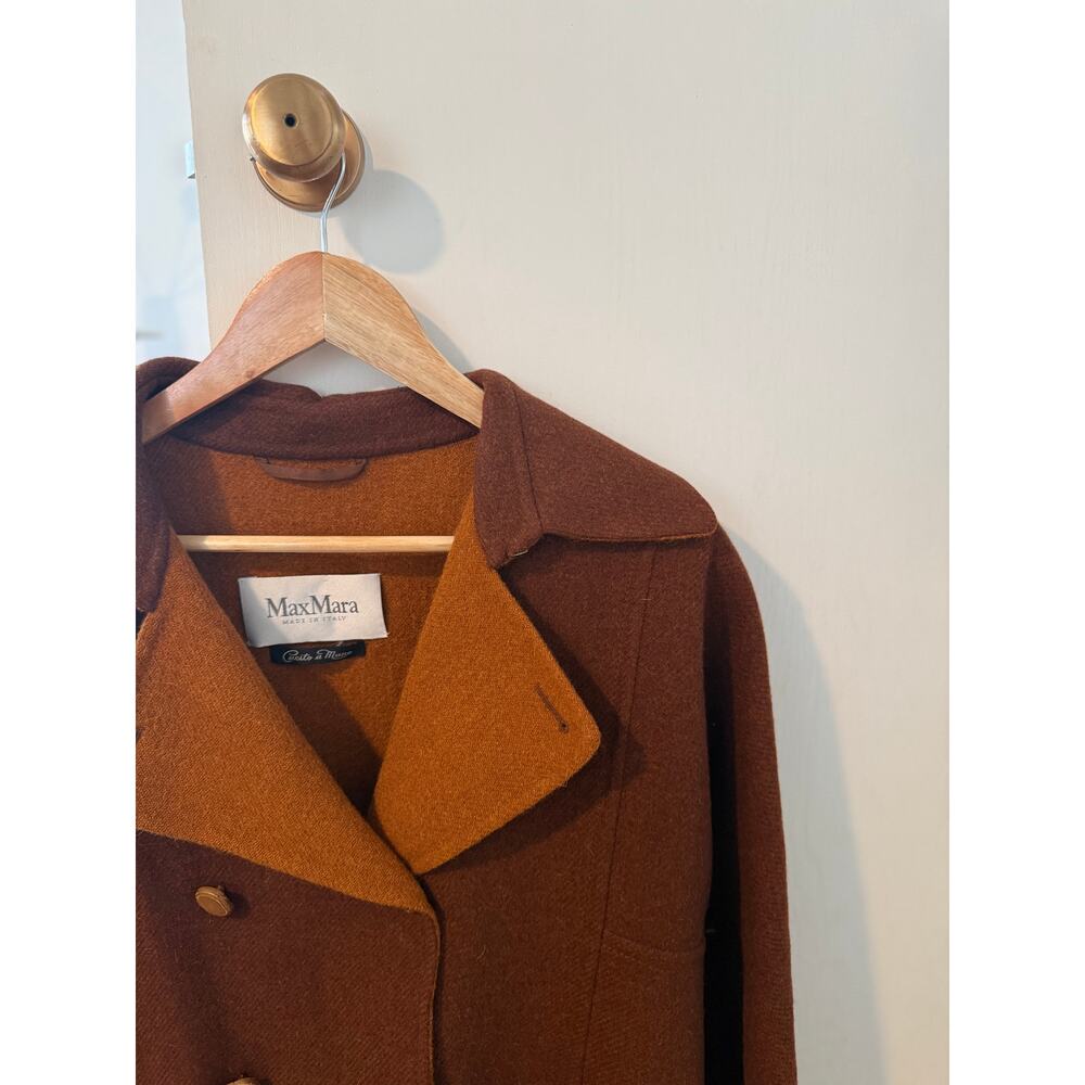 Max Mara Brown Wool Alpaca Angora Jacket ✨ Made in Italy Vintage Coat - Picture 4 of 8
